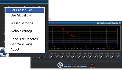 Step 06 - Change the preset skin to the included 'curve.xml' one and close - reopen the plugin window so that it is resized properly